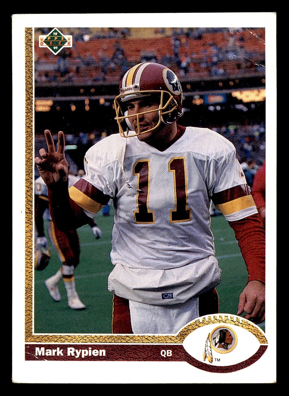 1991 Upper Deck #280 Mark Rypien Football Card Washington Redskins